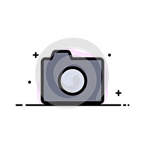Camera, Image, Photo, Basic  Business Flat Line Filled Icon Vector Banner Template