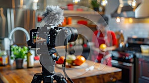 The camera in kitchen setting.AI generated image