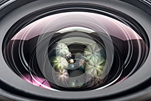 Camera Lens close up glass isolated