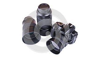 Camera lens close up isolated