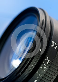 Camera lens closeup