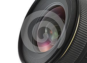 Camera lens closeup