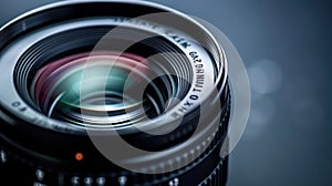 The camera lens closeup.AI generated image