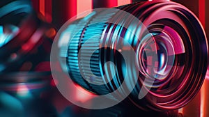 The Camera Lens Closeup.AI generated image