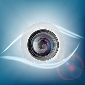 Camera lens is in the form of a human eye.