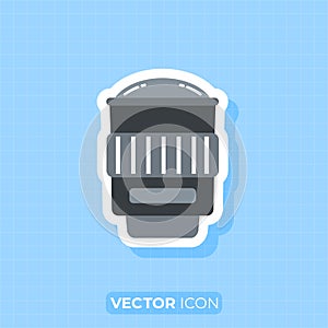 Camera lens icon,Fish eye lens,Flat design lement