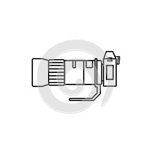 Camera with lens icon,Side view of Camera,Flat design