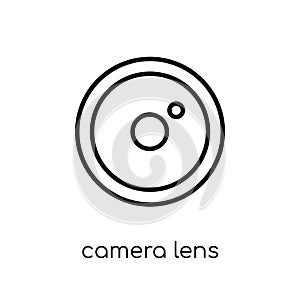 camera lens icon. Trendy modern flat linear vector camera lens i