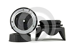 Camera lens ,lens cap and hood