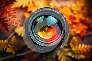 Camera lens with lense reflections