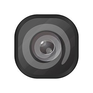Camera lens of mobile phone on white background.