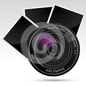 Camera Lens with Photograph