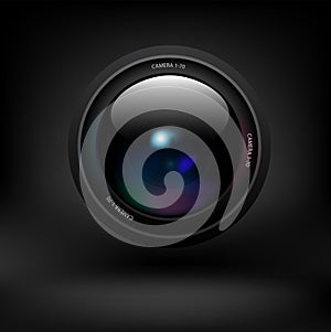 Camera lens. Vector