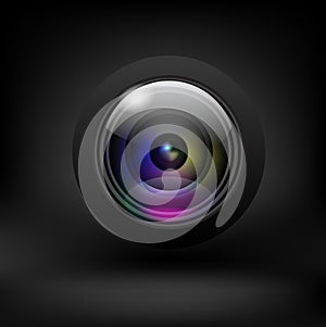 Camera lens. Vector