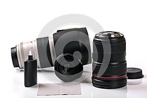 Camera lenses and cleaning equipment