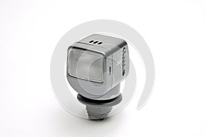 On-camera lighting device on a white background