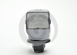 On-camera lighting device on a white background