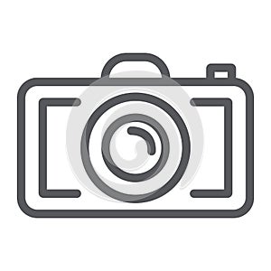 Camera line icon, photography and shoot, photo sign, vector graphics, a linear pattern on a white background.