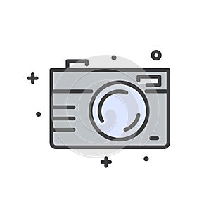 Camera line icon on white background for graphic and web design, Modern simple vector sign. Internet concept. Trendy symbol for