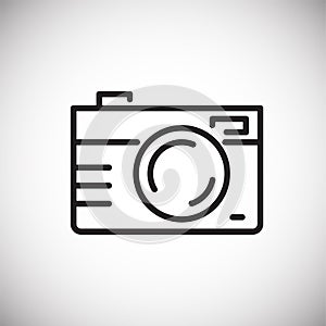 Camera line icon on white background for graphic and web design, Modern simple vector sign. Internet concept. Trendy symbol for