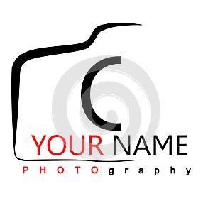 La fotografia Logo su sfondo bianco della fotocamera con logo isolato sfondo.