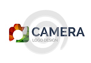 Camera logo design made of color pieces