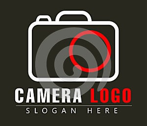 Camera logo. Photo Studio Logo design. Icon, Love heart camera vector logo.