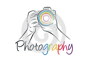 Camera logo, photography concept design photo