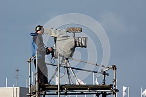 A camera-man in action