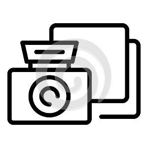 Camera mobile icon outline vector. Image zoom