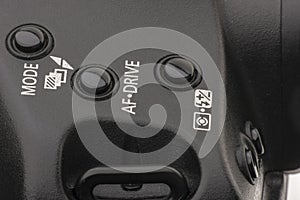 Camera mode selector buttons. Buttons used to select between automatic and semi automatic modes of modern photo cameras and some
