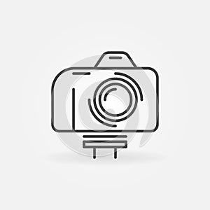 Camera on Monopod outline icon. Vlog concept linear symbol