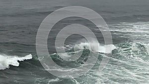 Camera Movement With Ocean Wave Breaking Depoe Bay Oregon