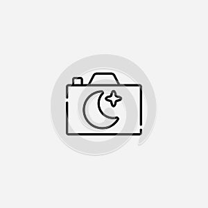Camera night mode vector icon sign symbol