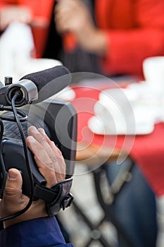 Camera operator, media broadcasting photo