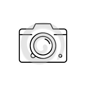 Camera outline icon. Digital photo or photography equipment. Vector illustration