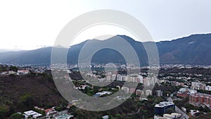 Camera pan of the city of Caracas, Venezuela from east to west