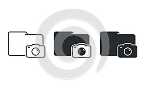Camera photo file folder. Illustration vector