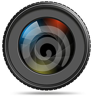 Camera photo lens with shutter