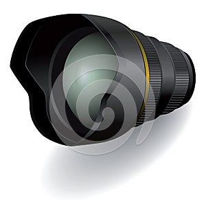 Camera photo lens, vector illustration.