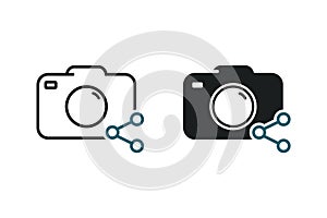 Camera photo sharing. Illustration vector