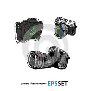 Camera photography set collection illustration. Logotypes