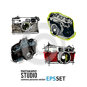 Camera photography set collection illustration. Logotypes