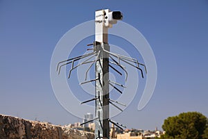 Camera pole in Jerusalem, Israel