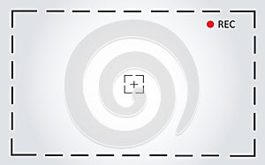 Camera recording screen vector illustration background