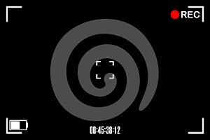Camera recording screen .Vector illustration .Technology background