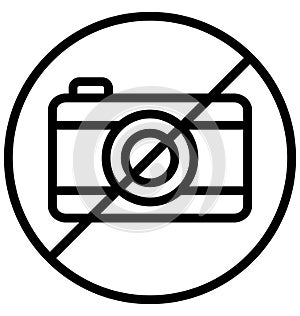 Camera restriction or don`t use camera Isolated Vector Icon that can be easily modified or edited