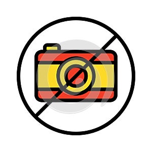 Camera restriction or don`t use camera Isolated Vector Icon that can be easily modified or edited