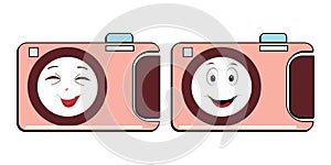 Camera Retro Mascot Character cartoon, camera mascot is smiling and with thumbs up