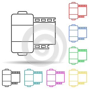 camera roll multi color style icon. Simple thin line, outline vector of media icons for ui and ux, website or mobile application